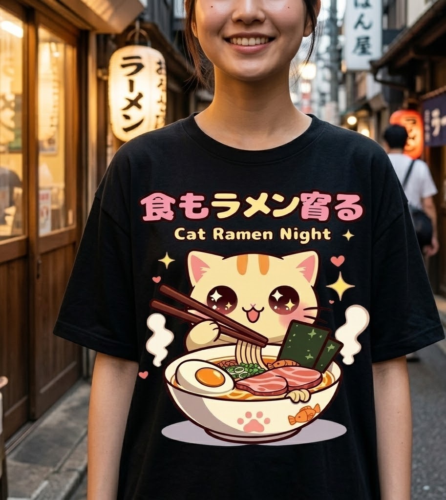 Kawaii Ramen Design Bundle – Cute Anime Food T-Shirt & Sticker Pack, Japanese Street Food Graphics Collection