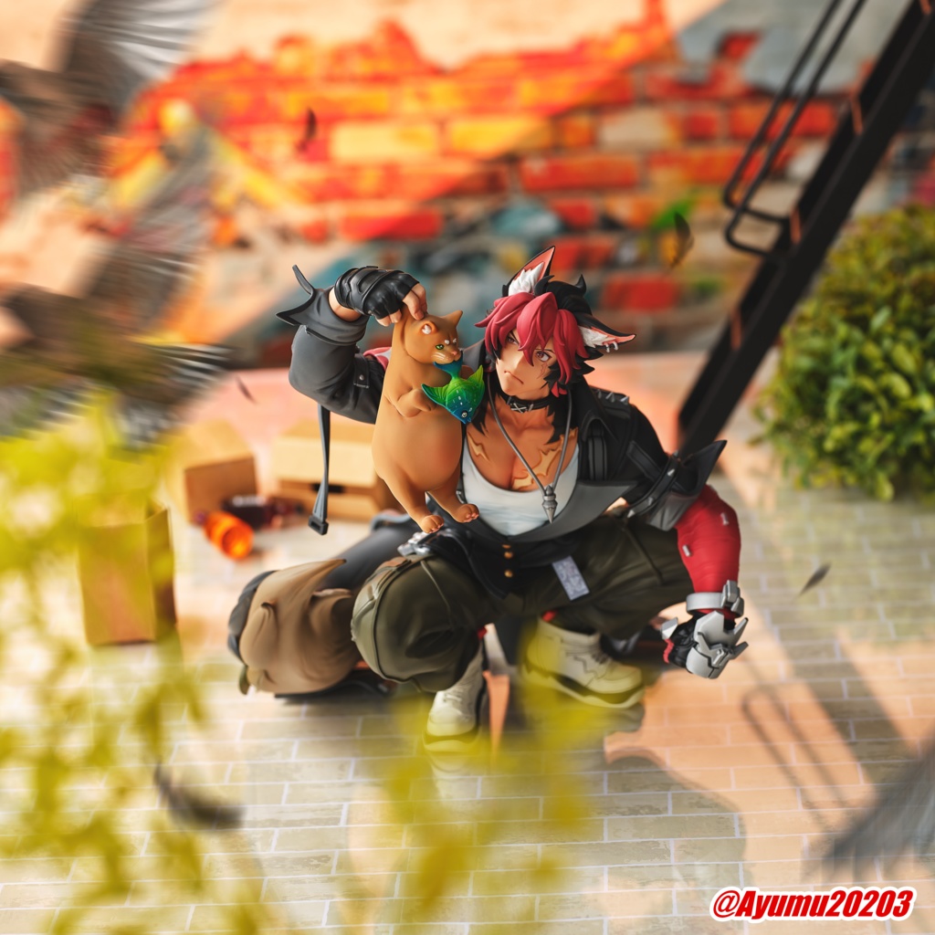 「泥棒猫と狛野真斗」未塗装未組立てガレージキット