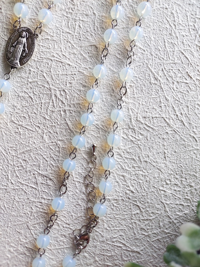 ロザリオ風ペンダント 〖アリスブルー×シルバー〗