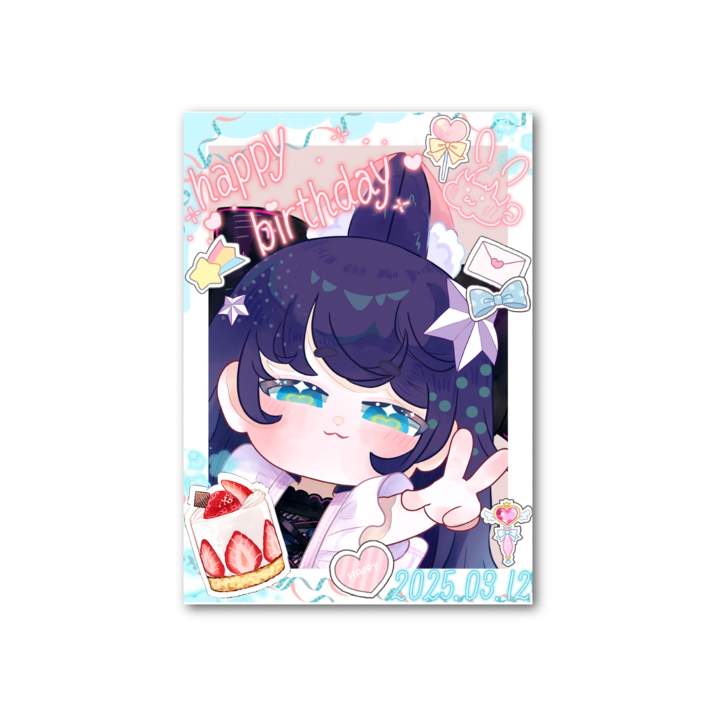 [復刻お誕生日イラスト]バースデーチェキ風カード