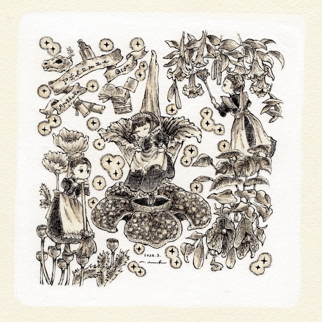 額装原画┋夜の植物園 Ⅱ