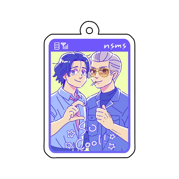 親子アクリルボールチェーンキーホルダー