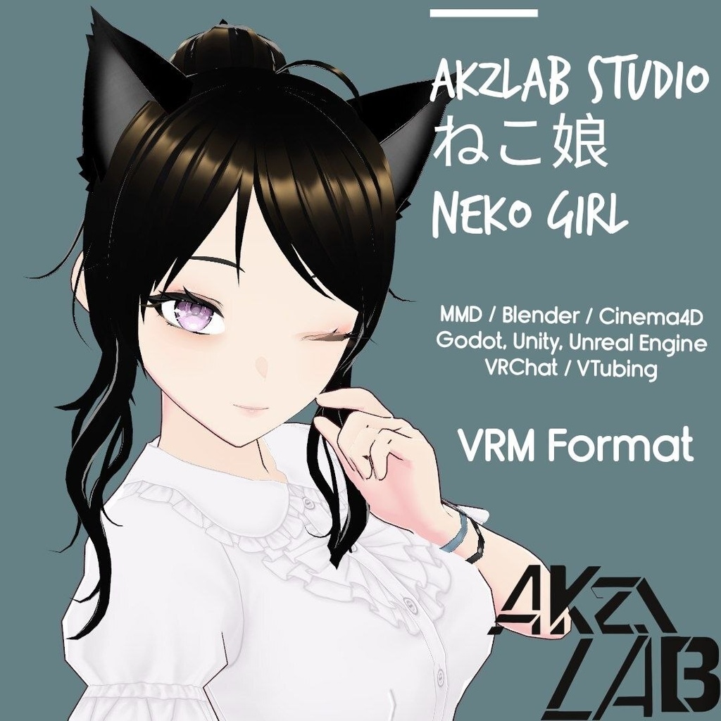 ​【VRM / VRChat】Neko Girl Avatar - AKZLab Studio 【ねこ娘】