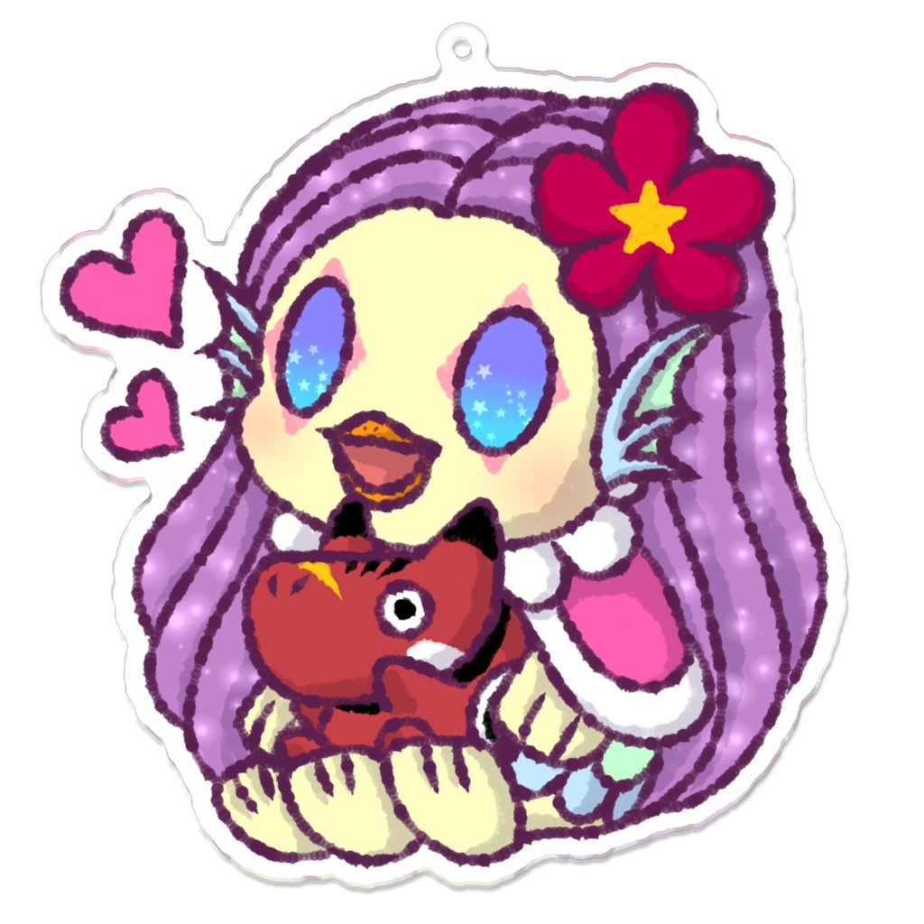 アマビエ＆あかべこアクリルキーホルダー