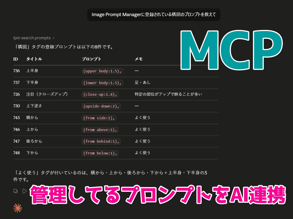 【v1.7.0】AI画像プロンプト管理ツール ― タグ管理特化・MCP対応・無料体験版あり(Image Prompt Manager)