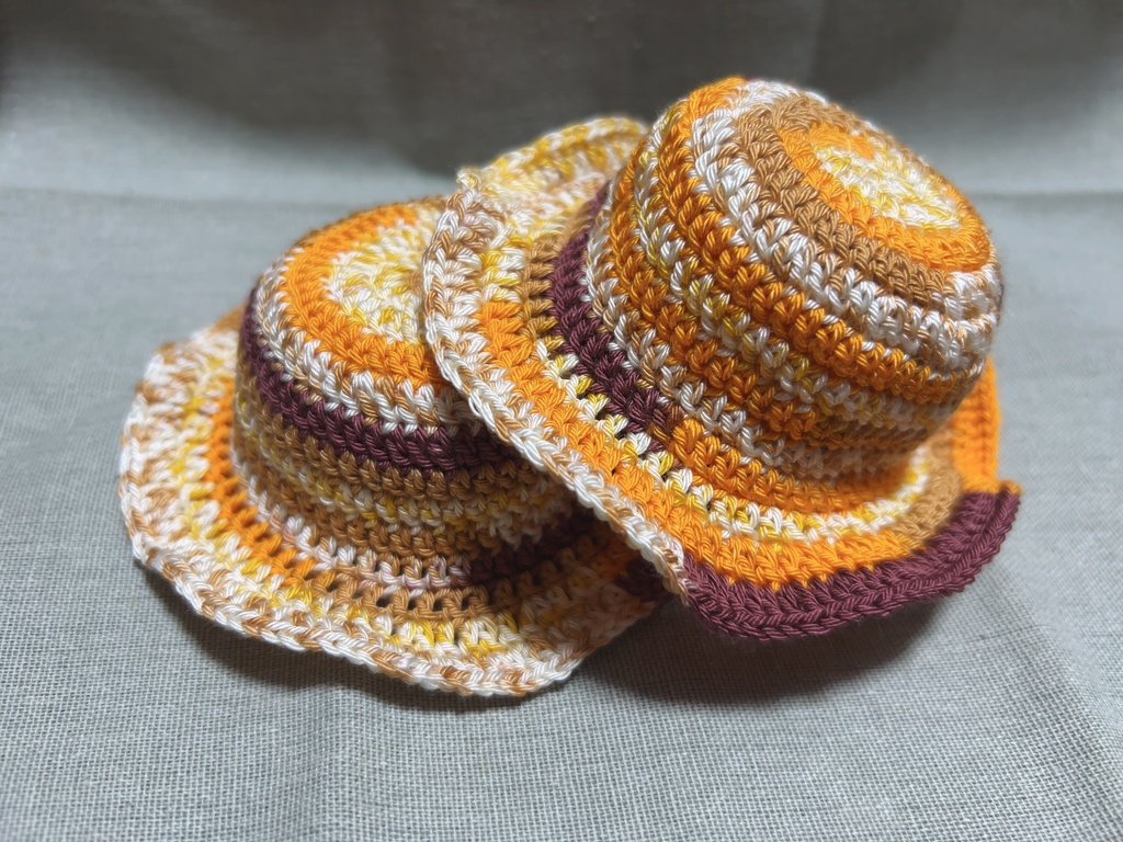 にじぬい ちびぐるみ 向け フリル帽子 秋色