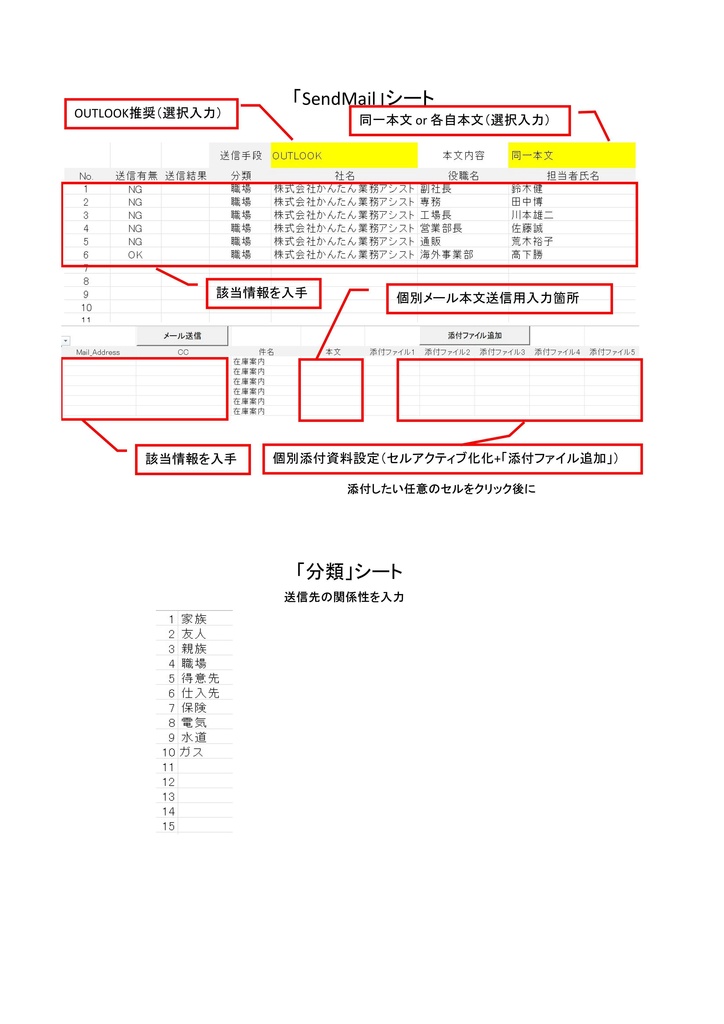 かんたんメール一斉送信システム