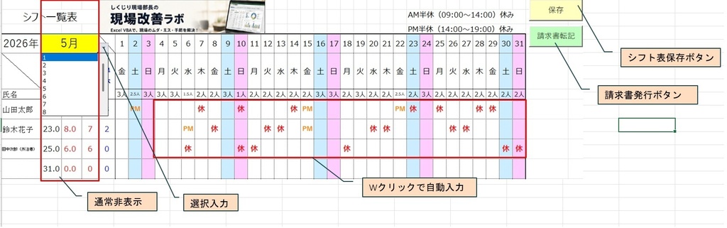 かんたんシフト管理