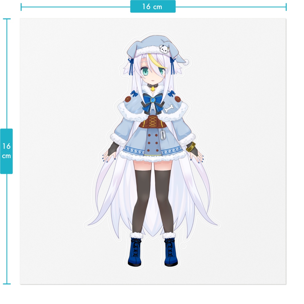 白狼ましろ(イヴの姿)ステッカー