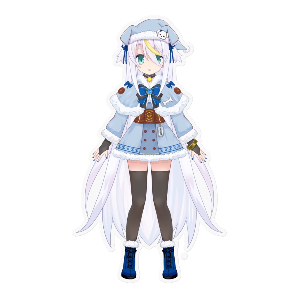 白狼ましろ（イヴの姿）ステッカー