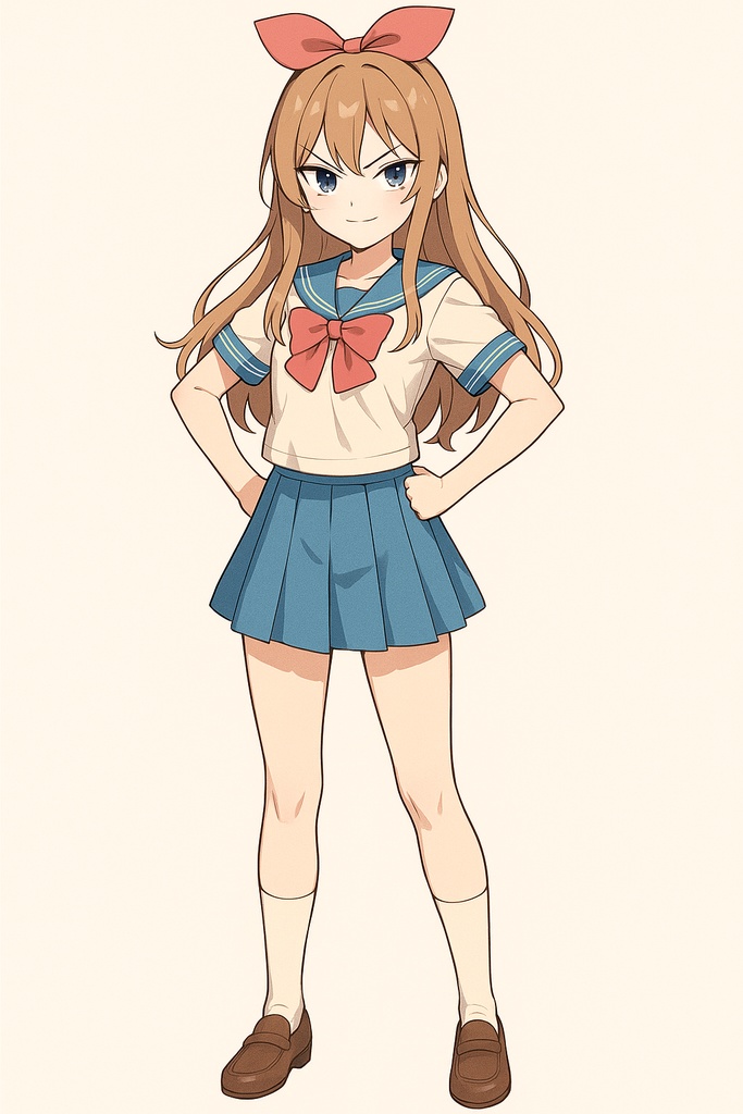 Kawaii Anime Girl Illustration Set – Cute & Cool Expressions (2 Images) 日本語なら 美少女イラストセット（甘え顔＋クール顔）2枚セット