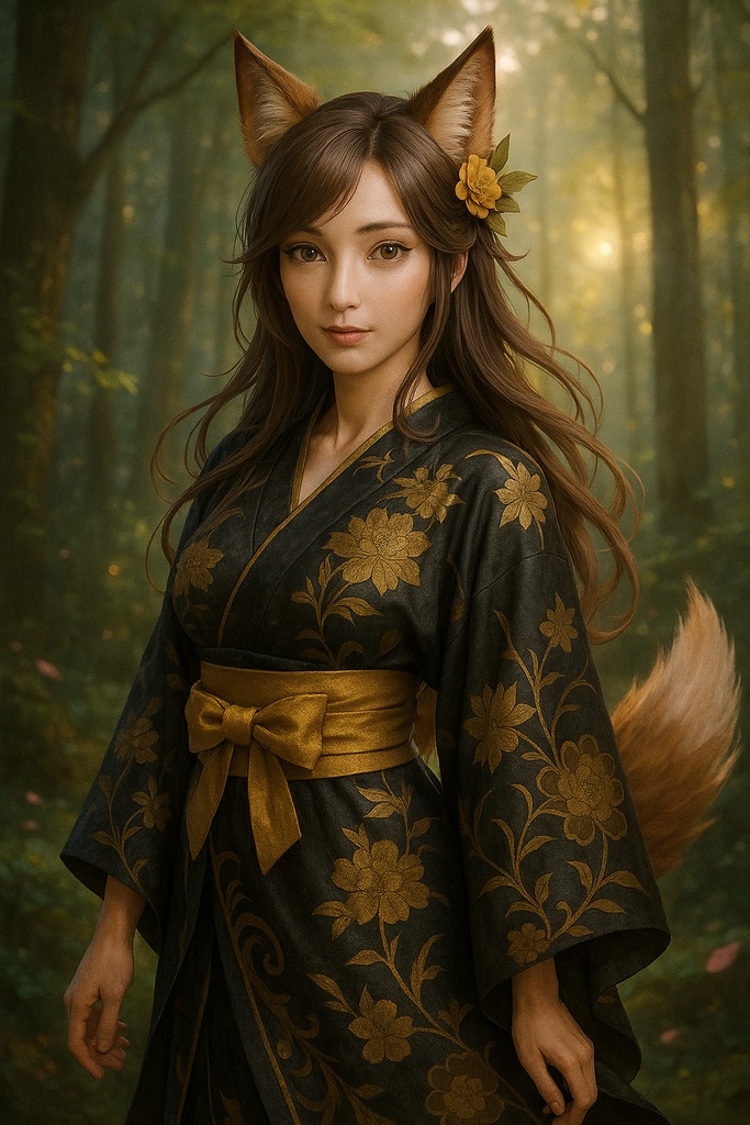 「Mystic Forest Spirit – 水彩×3Dアートセット」 または 「森に宿る狐の精霊 – 水彩＆3Dツインアートセット」