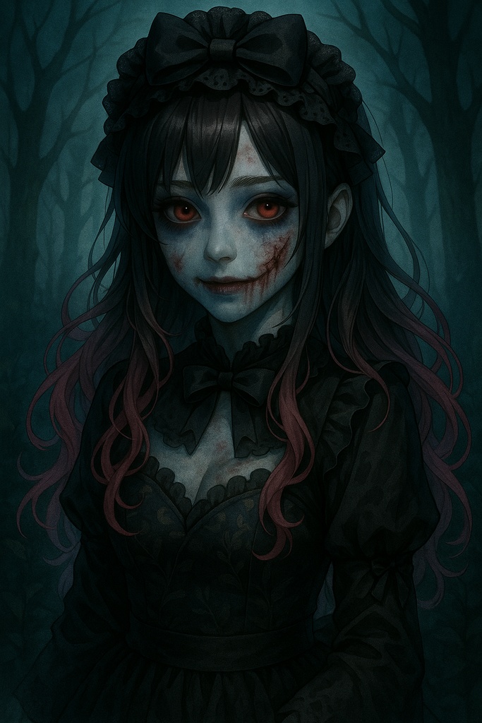 “Fragile Smile of a Yamikawaii Girl”  （儚い笑みの病みかわ少女）