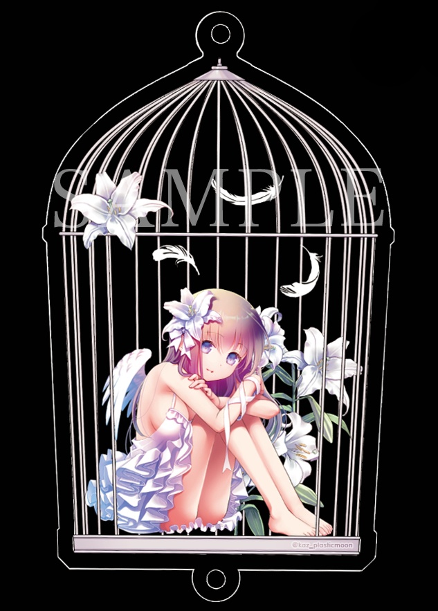 鳥かご型シャカシャカアクリルキーホルダー