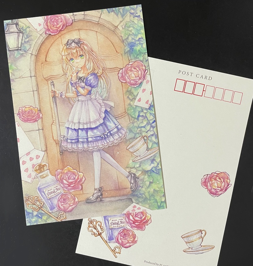 透明水彩画ポストカード