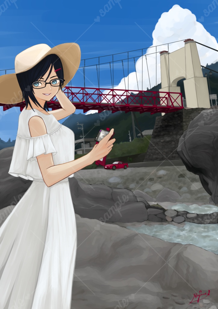 近代遺産を眺む（A4サイズ額装済み）