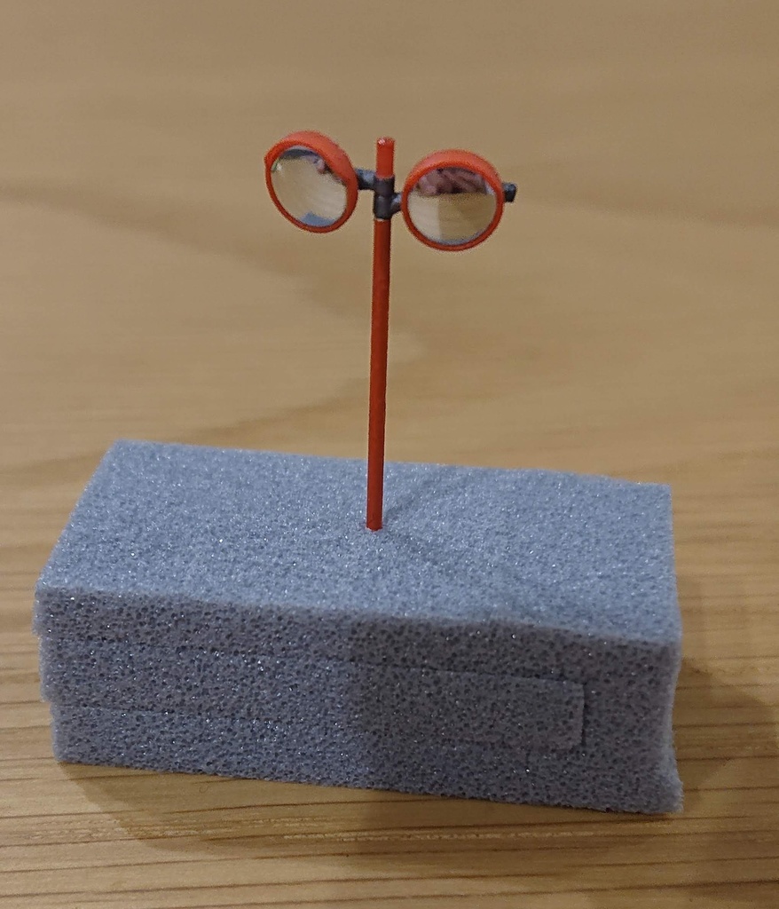 1/150 Nゲージ カーブミラー Φ800ダブルタイプ 1本