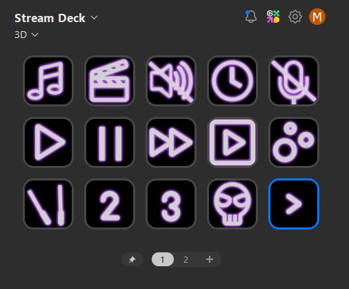 Neon Purple Stream Deck Icons