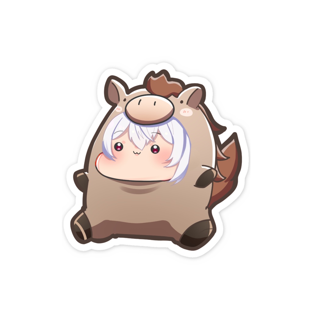 憂井悠お馬さんverスマホステッカー