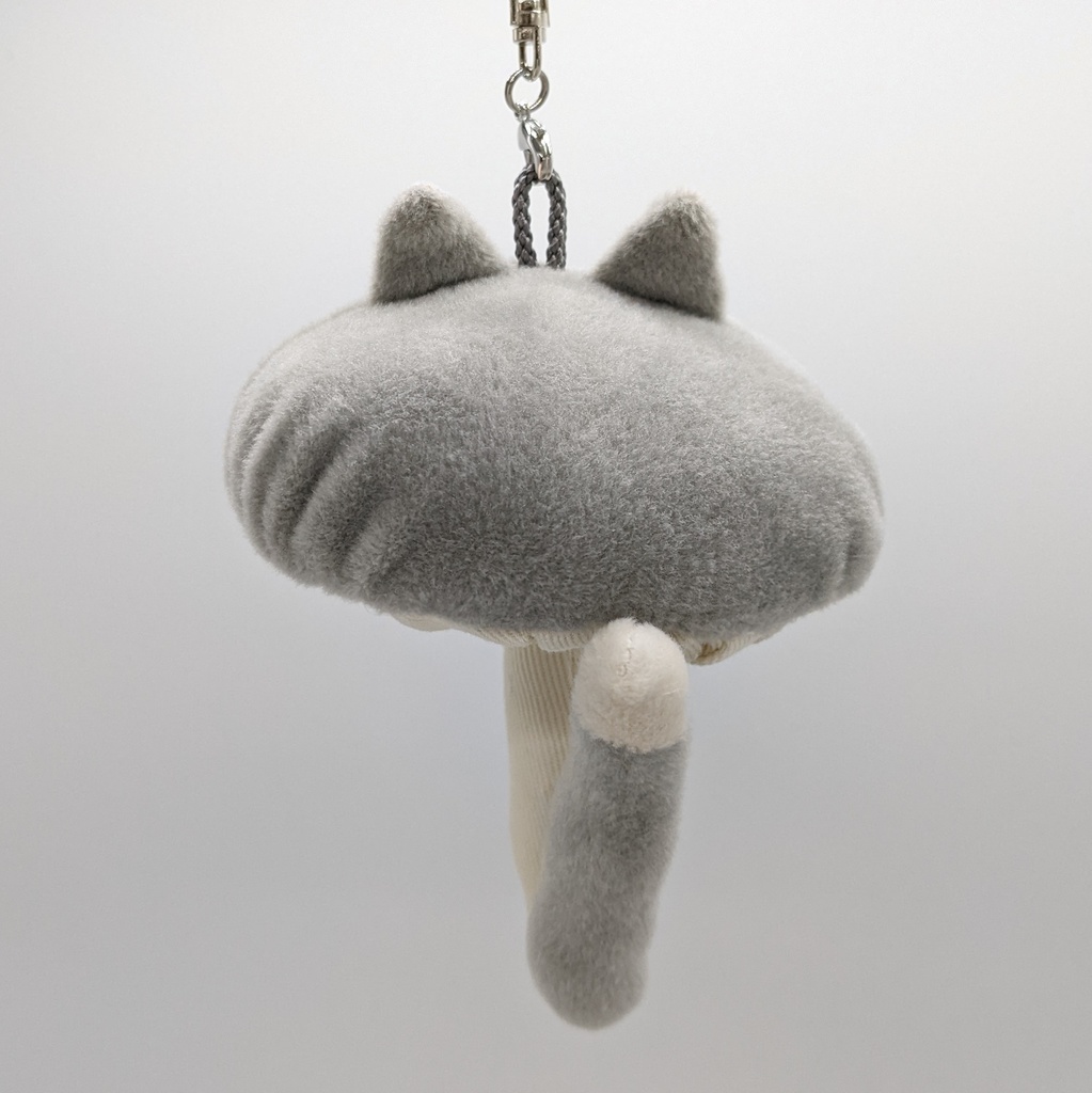 動物キノコキーホルダー【ハチワレねこ・ネイビー、グレー、チョコ】