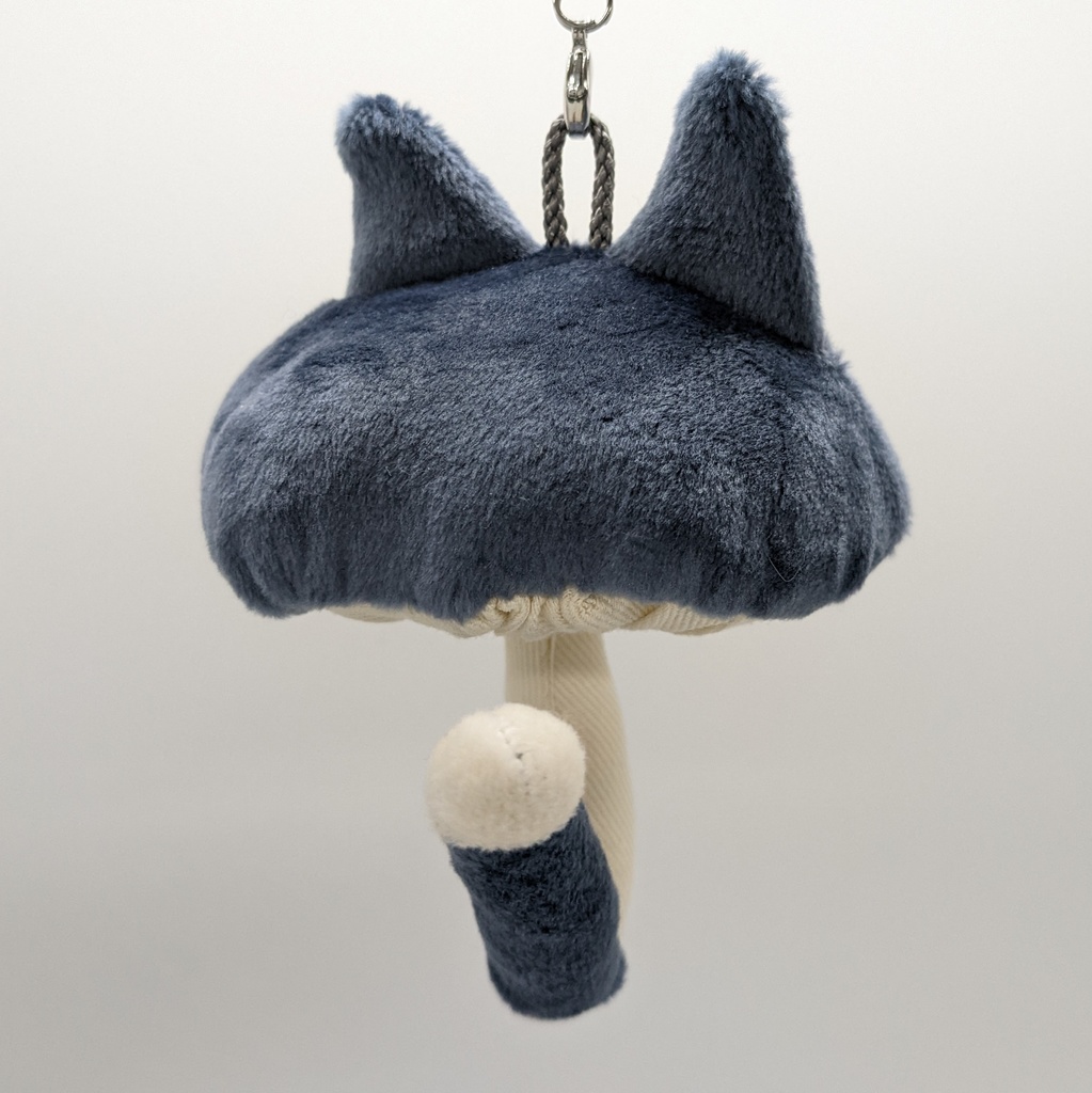 動物キノコキーホルダー【ハチワレねこ・ネイビー、グレー、チョコ】