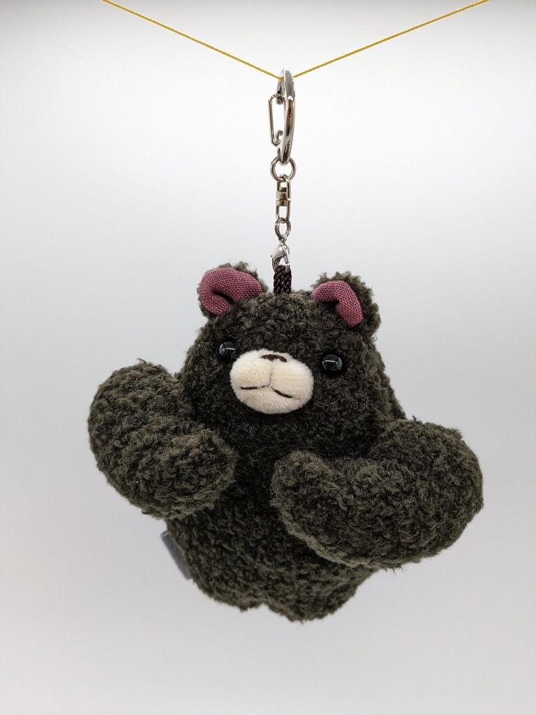 たよりがいある動物たちのぬいぐるみキーホルダー【黒クマ】