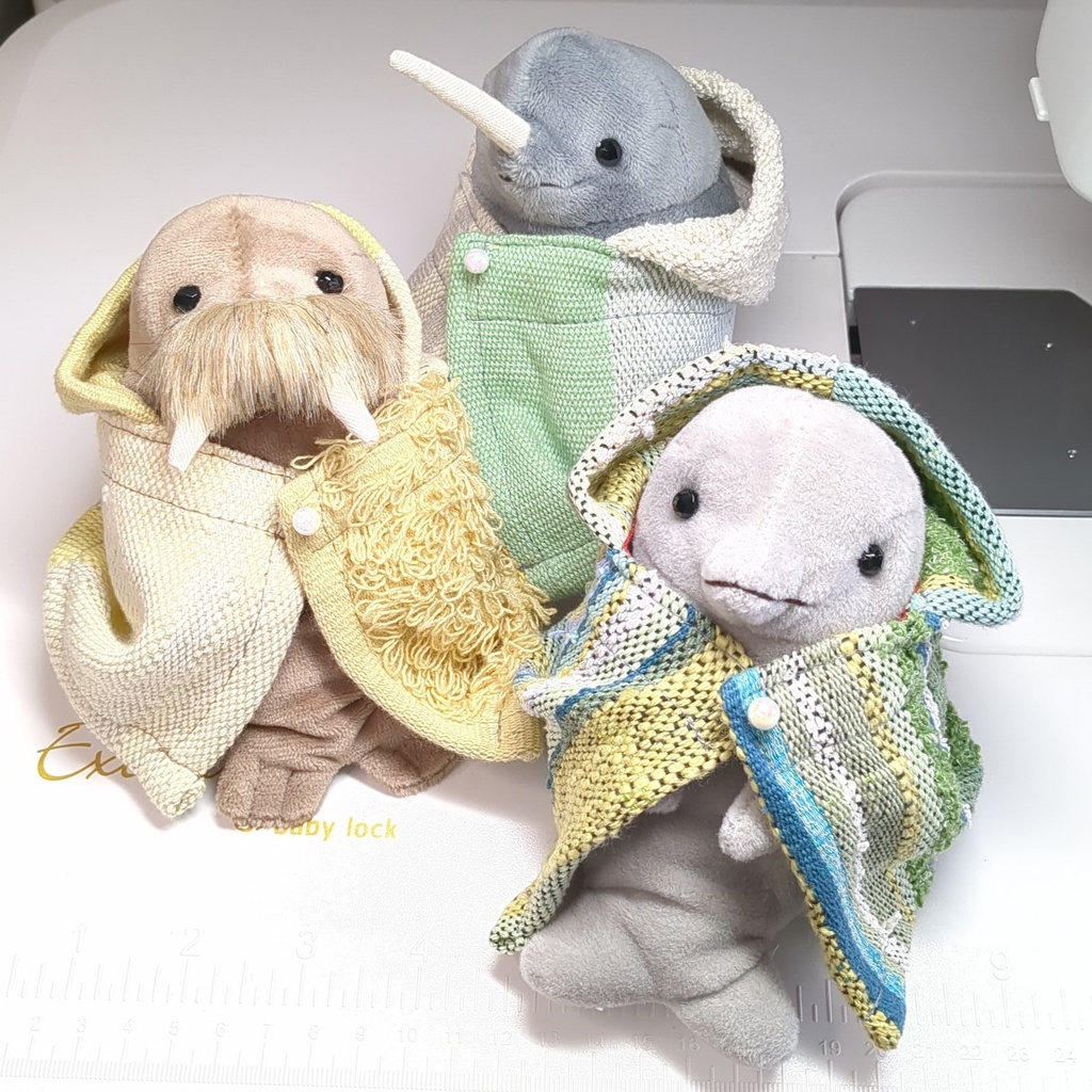 マントがお似合い海獣ちゃんぬいぐるみ【イルカ、セイウチ、イッカク】