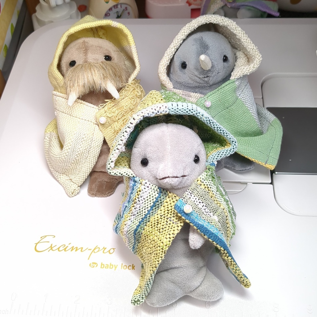 マントがお似合い海獣ちゃんぬいぐるみ【イルカ、セイウチ、イッカク】