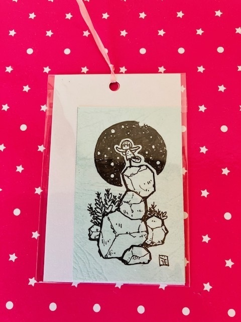 星とチャイチー〜岩の上にて（名刺サイズ） 