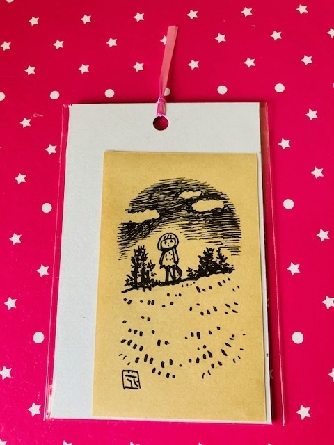 あの森のムササビトのチャイチー〜丘にて〜名刺サイズ原画