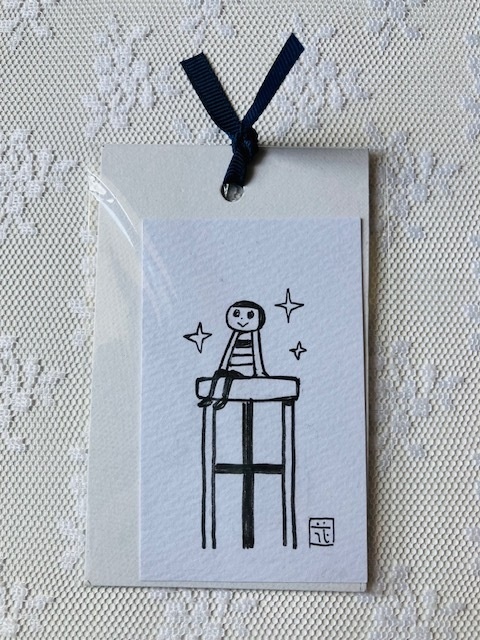 椅子とケーコさん〜こけしのケーコさん名刺サイズイラスト原画