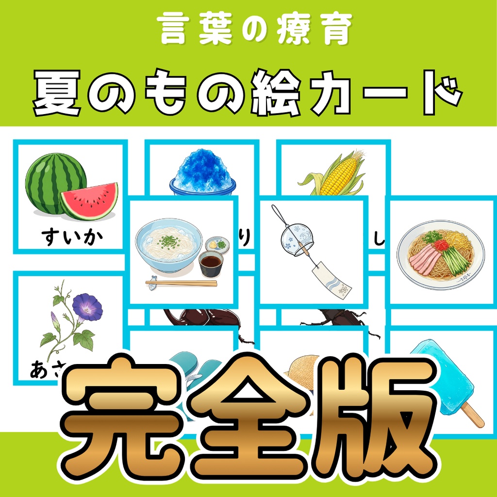 【絵カード】夏のもの絵カード　完全版