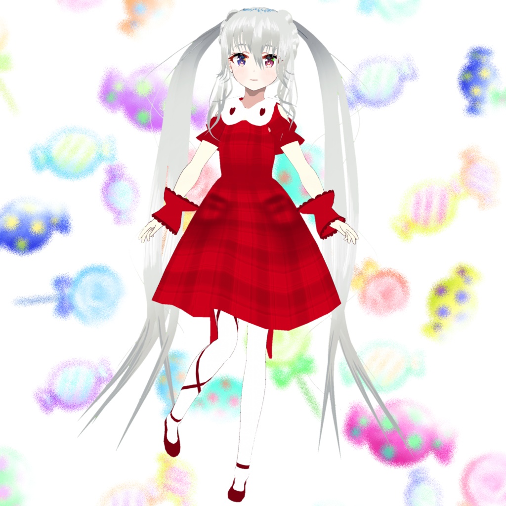 【Vroid】バレンタインワンピース