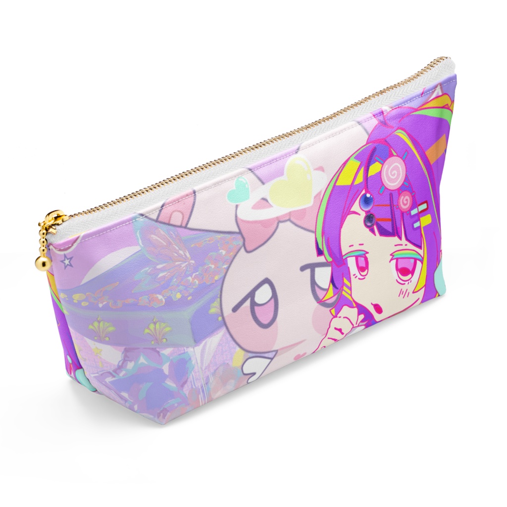 【オリジナルイラスト】ぱあぷるはぁとちゃん【ポーチ】【ほわいと】