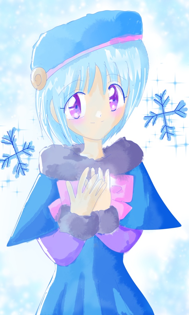 光と冬の少女たち｜2つの季節のイラストセット