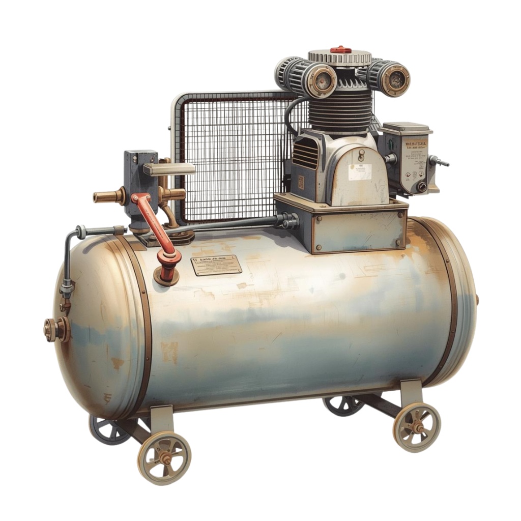 アンティーク水彩 工場部品クリップアート10点セット(PNG形式)