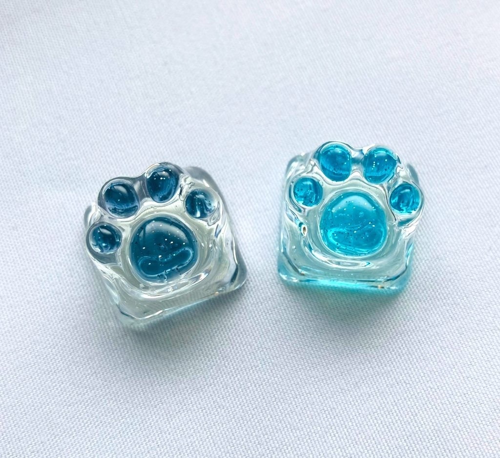 【夏限定】🐾 Jewel Paw - 肉球キーキャップ【涼し気カラー】