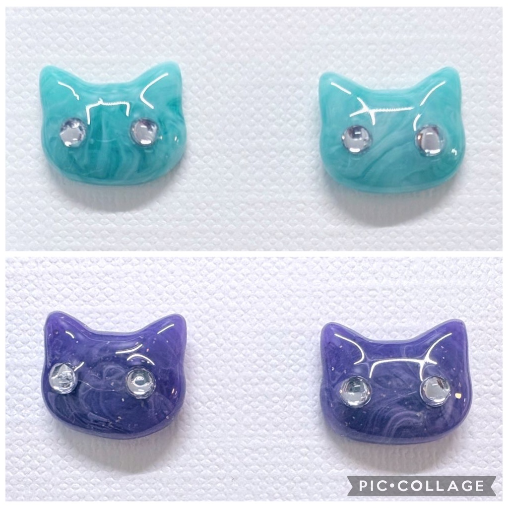 惑星猫ピアス（サージカルステンレス316L） / Planet Cat Earrings (Surgical Stainless Steel 316L)