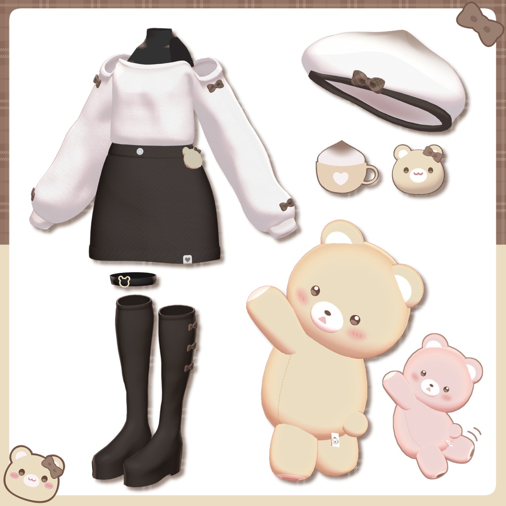 【6アバター対応】 Bear Mocha ✦ 無料(Free) アクセサリー有り ✦