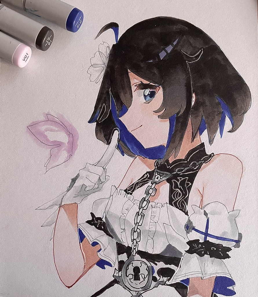 双生の彼岸花 白ゼーレ アナログ色紙