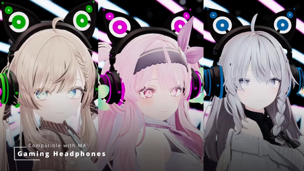 脈動するゲーミング猫耳ヘッドホン