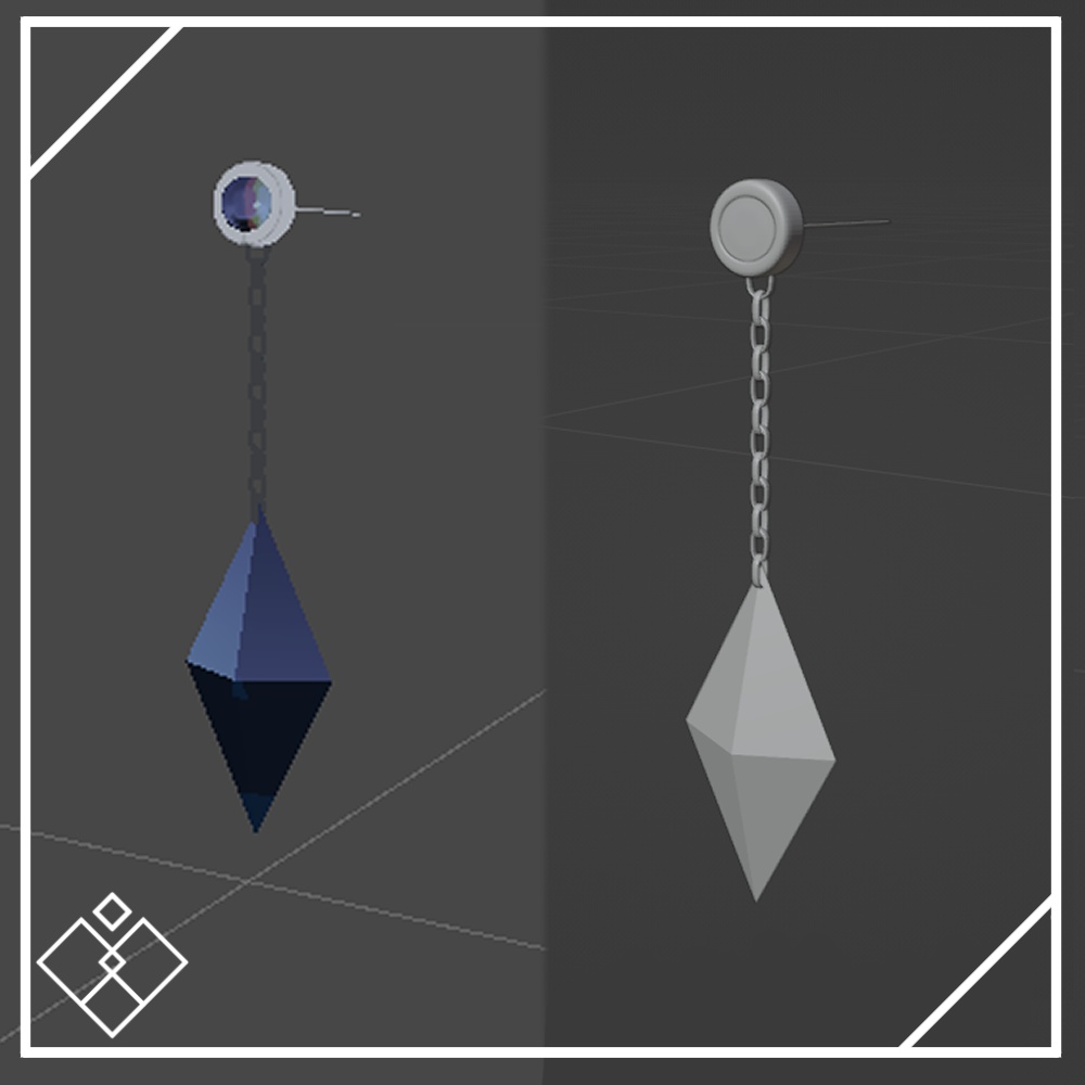 【Free/VRC想定】Diamond earring【PB対応】