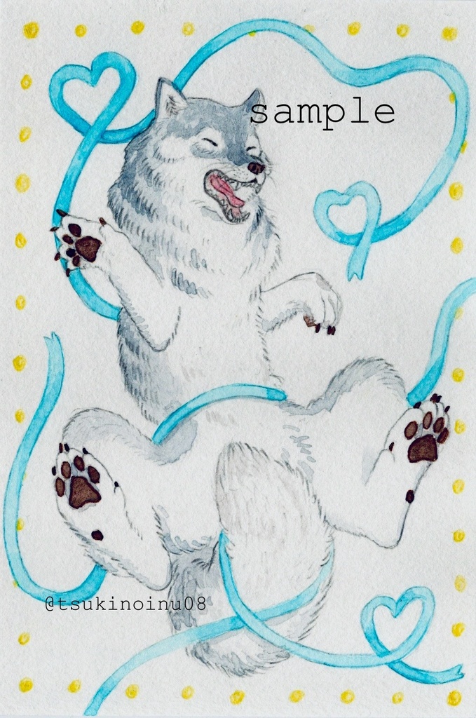 ポストカード原画(狼)