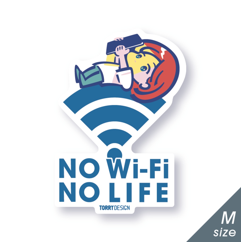 ステッカー「No Wi-Fi No LIFE」Mサイズ