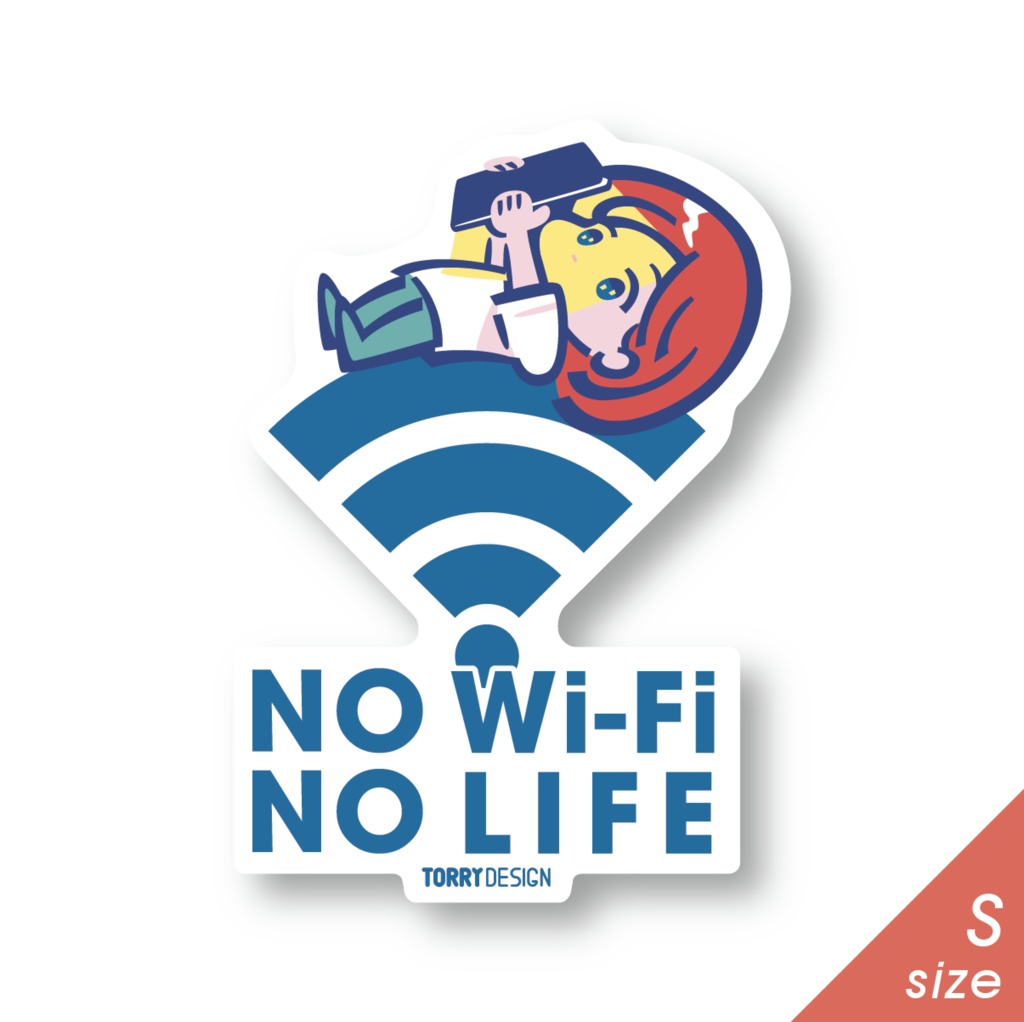 ステッカー「No Wi-Fi No LIFE」Sサイズ