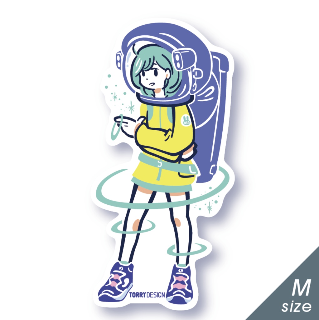 ステッカー「ギャラクシーガール」Mサイズ