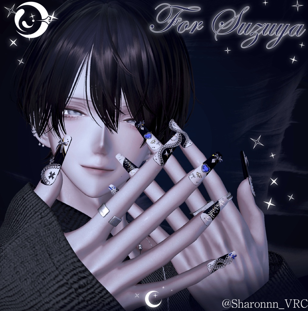 【11アバター対応】†MoonlitCrescentNail†