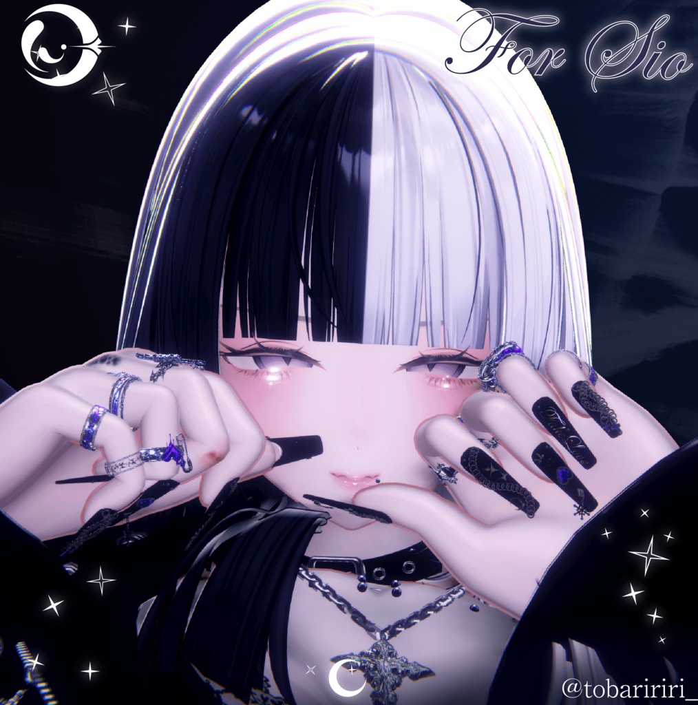 【11アバター対応】†MoonlitCrescentNail†