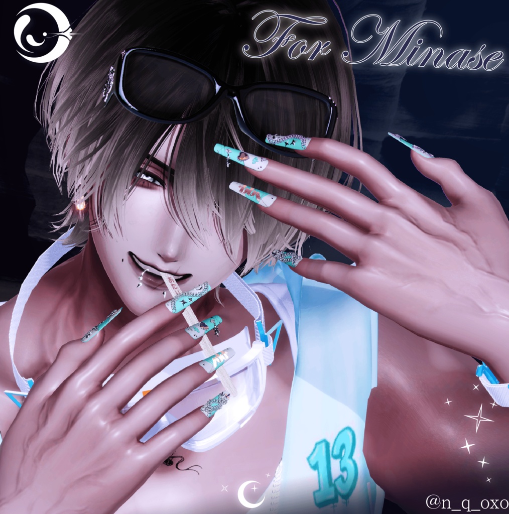 【11アバター対応】†MoonlitCrescentNail†