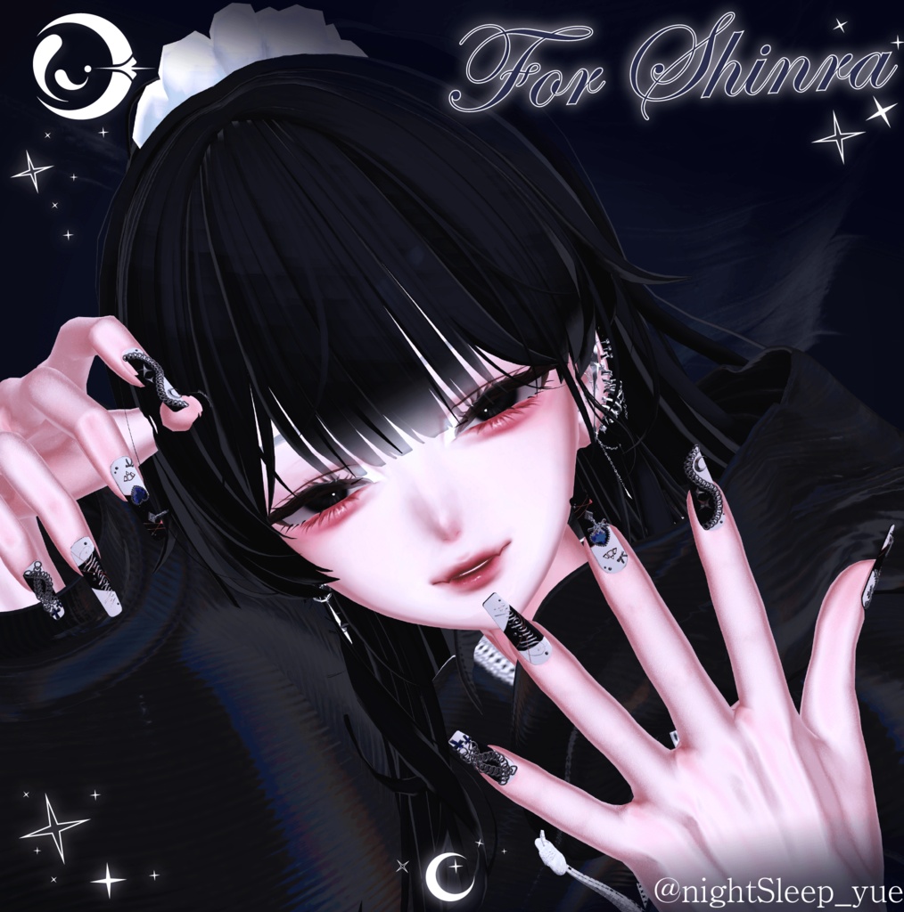 【11アバター対応】†MoonlitCrescentNail†